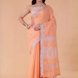 NEGRONI Women Fancy Pallu Zari Saree With Blouse Piece-picture-33