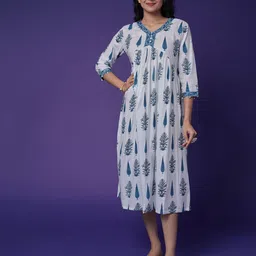 ZARI Women Floral Print Empire Midi Dress-image-51