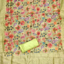 KALINI Embroidered Unstitched Dress Material image 3