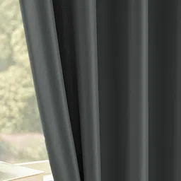 LINENWALAS Happy Sleeping Grey Set of 2 Black Out Long Door Curtain image 4