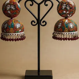 Printed Jhumki Dome Shape Earring-image-28