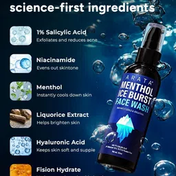 ARATA Set Of 3 Menthol Ice Burst Face Wash - 100 ml Each image 3