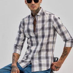 Snitch Men Smart Slim Fit Opaque Checked Casual Shirt-picture-13