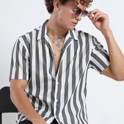 MOHICANS Vertical Striped Spread Collar Shirt-picture-42