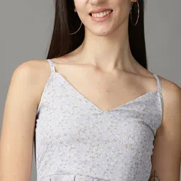 SHOWOFFFF Floral Print Georgette Peplum Top image 3