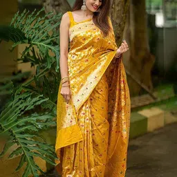 Anjaneya Sarees Woven Design Zari Silk Blend Banarasi Saree-picture-18