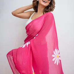 PAYAL CREATION Floral Art Silk Bandhani Saree image 2