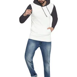 BEYOU FASHION Men Colourblocked Hooded Sweatshirt image 2
