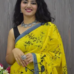 Moda Rapido Floral Printed Pure Cotton Saree image 4