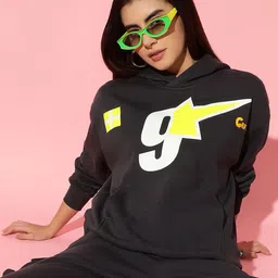 GRIFFEL Women Printed Pullover Hooded Sweatshirt-picture-23