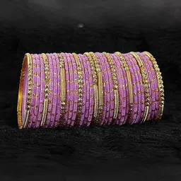 Raj world Purple Glass Artificial Stones Bangle image 2