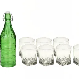 1ST TIME Green & Transparent Glass Solid Water Bottle-picture-14