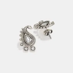 SHAYA 925 Sterling Silver Artificial Stones Studded Contemporary Studs Earrings image 4
