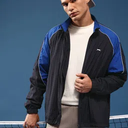 Slazenger Colourblocked Mock Collar Athleisure Sporty Jacket-image-25