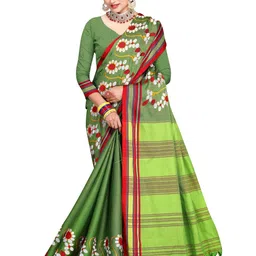 jayant creation Green Silk Cotton Barasi Sarees image 2