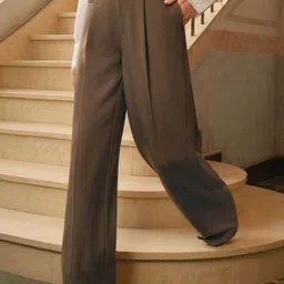 Next One Women Smart Loose Fit High-Rise Pleated Korean Pants-picture-22