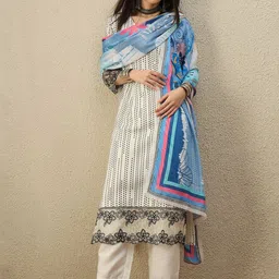 Indo Era Women Ethnic Motifs Printed Regular Thread Work Kurta with Trousers & With Dupatta-picture-12