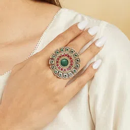 Fabindia Stone-Studded Adjustable Finger Ring image 5