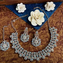 VATSALYA creation Alloy Gold- plated Turquoise Jewellery Set-picture-1