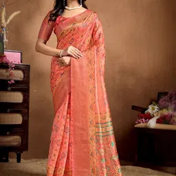 AAVEE Ethnic Motifs Zari Silk Blend Saree image 5