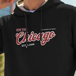 MaverIQ Men Printed Hooded Sweatshirt image 5