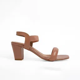 Kneetoes Women Subtle Pink Ankle-Strap Block Heels image 3