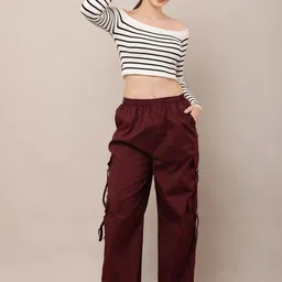 BARMANIC Women High-Rise Cargos Trousers-picture-40