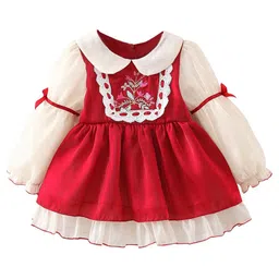 StyleCast x Revolte Colourblocked Peter Pan Collar Flared Sleeve A-Line Midi Dress-picture-18