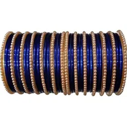 Adiba Fashion Factory Blue Glass Artificial Stones Bangle image 1