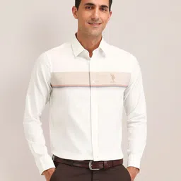 U.S. Polo Assn. Men Classic Spread Collar Horizontal Striped Cotton Casual Shirt-picture-26