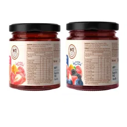 Eatopia Mixed Berry & Strawberry Sugar Free Honey Jam Combo with Strawberry, Mulberries & Blueberries | Pure & Natural with No Artificial Chemicals/Preservatives | Healthy Good for Gut Health- 480g image 2