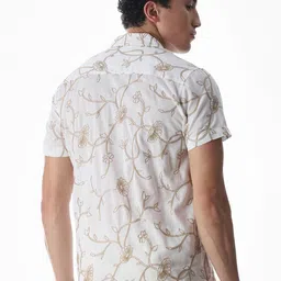 Jack & Jones Floral Printed Cuban Collar Cotton Relaxed Fit Shirt image 2