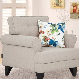 HomeTown Beige & Black Durability 1 Seater Sofa-image-56