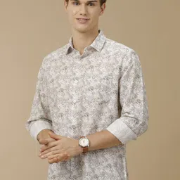 Linen Club Men Contemporary Ethnic Print Printed Slim Fit Casual Shirt image 5