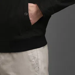 Louis Philippe Sport Graphic Embroidered Mandarin Collar Open Front Jacket image 5