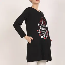 ONE SKY Women Typography Printed Pockets 1 T-shirt image 3