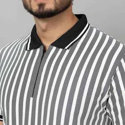 INSPRIE Pack Of 2 Striped Polo Collar T-shirt image 4