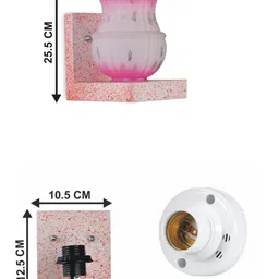 1ST TIME Pink & Pink Textured Wood Abstract Shaped Shaped Wall Lamp image 2