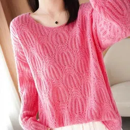 StyleCast Women Solid Self Design Round Neck Long Sleeves Pullover-image-99