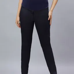 Mammas Maternity Women Pencil Slim Fit High-Rise Flat-Front Formal Trouser-image-60