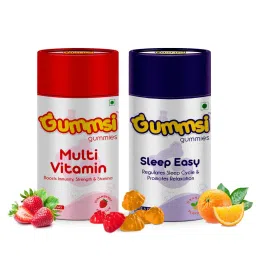 Gummsi Multivitamin & Sleep Easy Gummies | Natural Sleep Aid & Stress Relief with Fibre, Zinc, Iron | Stronger Muscles, Bones & Immunity, & Increases Energy | 30 Gummies Each (Pack of 2)-picture-38
