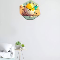 OLIVE TREE Yellow & Turquoise Blue Printed Geometric Wall Clock-picture-19