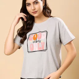 CORSICA Women Typography Printed Bio Finish Boxy T-shirt-image-42