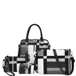 corsica DressBerry Set Of 4 Checked Structured Shoulder Bag-picture-12