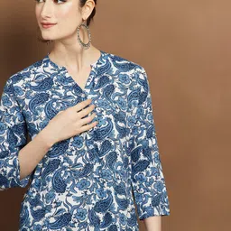 Melange by Lifestyle Ethnic Motifs Printed V-Neck Kurti-picture-44