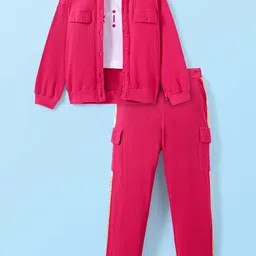ARIAS By LARA DUTTA Girls Printed Pure Cotton Top With Joggers And Jacket-picture-11