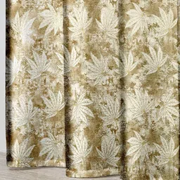 Aura Brown & White Set of 2 Floral Window Curtain image 5