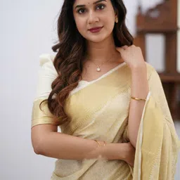 VASTRAAVEDAA Woven Design Zari Art Silk Fusion Banarasi Saree image 4