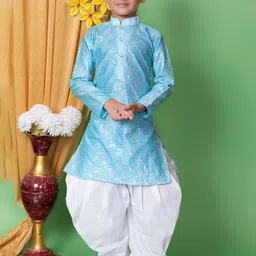 AHLAN APPARELS Boys Embroidered Sequinned Kurta With Patiala-picture-25