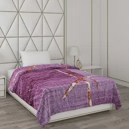 Monte Carlo Purple & Brown Abstract Printed Mild Winter 550 GSM Single Bed Blanket-image-18
